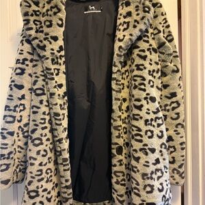 Blanc Noir Animal Print Teddy Jacket